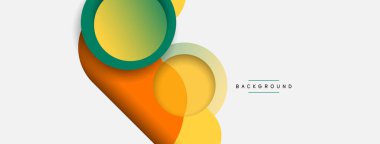 Yaratıcı geometrik duvar kağıdı. Asgari soyut arkaplan. Duvar kağıdı arkaplanı veya iniş sayfası için daire bileşimi vektör çizimi