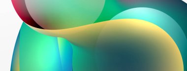 Fluid abstract background. Liquid color gradients composition. Round shapes and circle flowing design for wallpaper, banner, background or landing