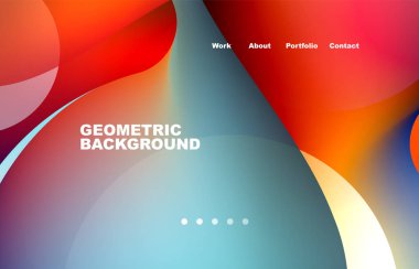 Landing page abstract liquid background. Flowing shapes, round design and circle. Web page for website or mobile app wallpaper