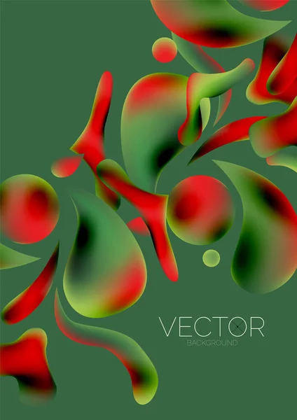 Fluid Water Drop Shape Composition Abstract Background Vector Illustration Banner — Stok Vektör