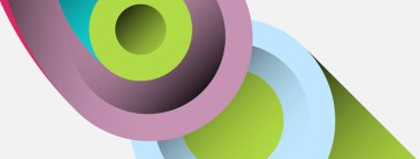 Soyut arkaplan. Minimum geometrik daireler ve koyu gölgeli yuvarlak şekiller. Duvar kağıdı afişi veya arkaplan için moda teknoloji iş şablonu