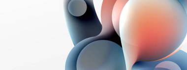 Fluid abstract background, round shapes and circle flowing design for wallpaper, banner, background or landing