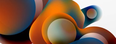 Fluid abstract background, round shapes and circle flowing design for wallpaper, banner, background or landing