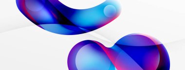 Fluid abstract background. Liquid color gradients composition. Round shapes and circle flowing design for wallpaper, banner, background or landing