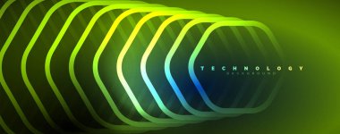 Tekno parlak altıgenler soyut arkaplan, teknoloji enerji alanı ışık konsepti, soyut duvar kağıdı tasarımı