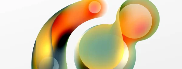 Fluid Abstract Background Liquid Color Gradients Composition Shapes Circle Flowing — Stok Vektör