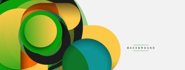 Çember ve yuvarlak şekiller soyut arkaplan. Duvar kağıdı afişi veya iniş sayfası için vektör illüstrasyonu