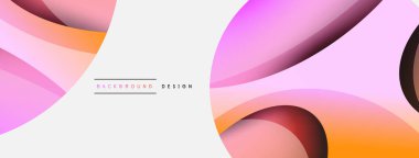 Yaratıcı geometrik duvar kağıdı. Asgari soyut arkaplan. Duvar kağıdı arkaplanı veya iniş sayfası için daire ve dalga kompozisyon vektör çizimi