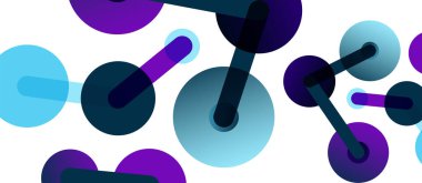 Çizgi noktaları geometrik soyut arkaplan bağlantıları. Çizgilerle birbirine bağlı çemberler. Duvar kağıdı, afiş, arkaplan veya iniş için moda tekno iş şablonu