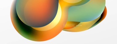 Fluid abstract background, round shapes and circle flowing design for wallpaper, banner, background or landing