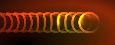 Neon parlayan daireler ve yuvarlak şekiller, sihirli enerji alanı ışık konsepti, soyut arkaplan duvar kağıdı tasarımı