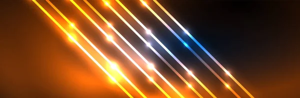 霓虹灯发光流体波线 神奇的能量空间光的概念 传单的矢量图解 — 图库矢量图片