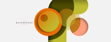 Çember ve yuvarlak şekiller soyut arkaplan. Duvar kağıdı afişi veya iniş sayfası için vektör illüstrasyonu