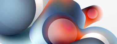 Fluid abstract background, round shapes and circle flowing design for wallpaper, banner, background or landing