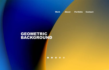 Landing page abstract liquid background. Flowing shapes, round design and circle. Web page for website or mobile app wallpaper