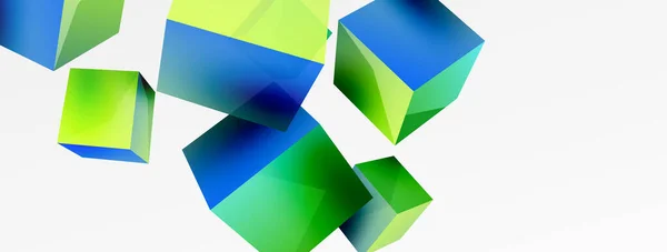 Cubes Vector Abstract Background Composition Square Shaped Basic Geometric Elements — Vector de stock