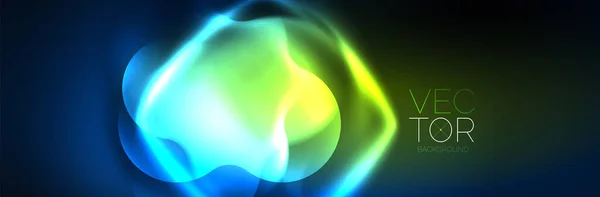 Λαμπερά Φώτα Νέον Αφηρημένα Σχήματα Σύνθεση Μαγική Ενέργεια Πρότυπο Ταπετσαρίας — Διανυσματικό Αρχείο