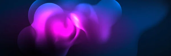 Glowing Neon Lights Abstract Shapes Composition Magic Energy Concept Template — Image vectorielle
