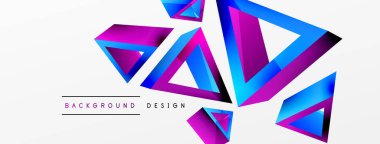 3d üçgen soyut arkaplan. Temel şekil teknolojisi ya da iş konsepti bileşimi. Duvar kağıdı, afiş, arkaplan veya iniş için moda tekno iş şablonu