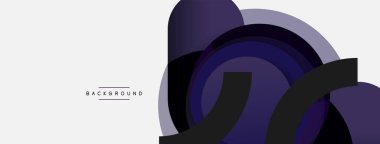 Çember ve yuvarlak şekiller soyut arkaplan. Duvar kağıdı afişi veya iniş sayfası için vektör illüstrasyonu