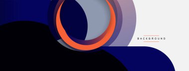 Çember ve yuvarlak şekiller soyut arkaplan. Duvar kağıdı afişi veya iniş sayfası için vektör illüstrasyonu