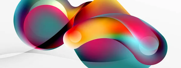 Fluid Abstract Background Liquid Color Gradients Composition Shapes Circle Flowing —  Vetores de Stock