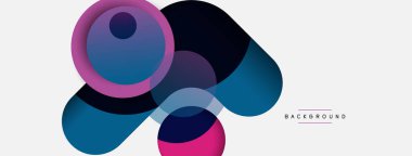 Çember ve yuvarlak şekiller soyut arkaplan. Duvar kağıdı afişi veya iniş sayfası için vektör illüstrasyonu