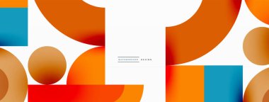 Çember ve kare geometrik arkaplan. Duvar kağıdı, pankart, arkaplan ya da iniş için üçgen ve kareli yuvarlak şekiller