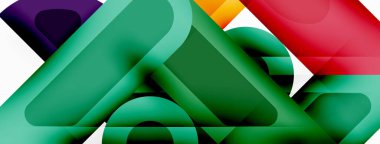 Kare ve daire en az soyut arkaplan. Duvar kağıdı afişi için vektör illüstrasyonu