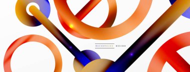 Çember bileşimi soyut arkaplan. Duvar kağıdı, afiş, arkaplan veya iniş için moda tekno iş şablonu