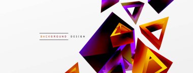 Triangle abstract background. 3d vector basic shape technology or business concept composition. Trendy techno business template for wallpaper, banner, background or landing