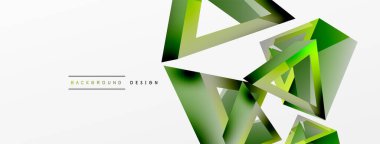 Triangle abstract background. 3d vector basic shape technology or business concept composition. Trendy techno business template for wallpaper, banner, background or landing