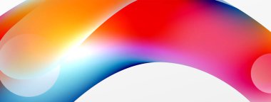 Fluid abstract background. Liquid color gradients composition. Round shapes and circle flowing design for wallpaper, banner, background or landing