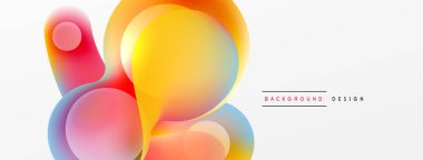 Fluid abstract background, round shapes and circle flowing design for wallpaper, banner, background or landing