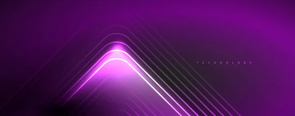 Neonové Zářící Čáry Úhly Magický Energetický Koncept Světla Vektorová Ilustrace — Stockový vektor