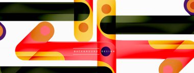 Renkli dinamik kompozisyon. Duvar kağıdı, afiş veya iniş için geometrik yaratıcı arkaplan