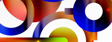 Çember bileşimi soyut arkaplan. Duvar kağıdı, afiş, arkaplan veya iniş için moda tekno iş şablonu