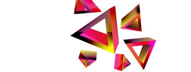 3d üçgen soyut arkaplan. Temel şekil teknolojisi ya da iş konsepti bileşimi. Duvar kağıdı, afiş, arkaplan veya iniş için moda tekno iş şablonu