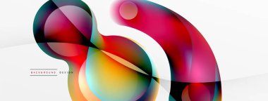 Fluid abstract background, round shapes and circle flowing design for wallpaper, banner, background or landing