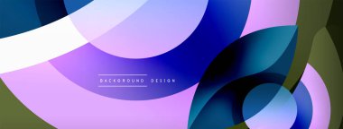 Yaratıcı geometrik duvar kağıdı. Asgari soyut arkaplan. Duvar kağıdı arkaplanı veya iniş sayfası için daire dalga ve yuvarlak şekiller kompozisyon vektör çizimi