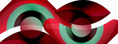 Renkli geometrik şekilli soyut arkaplan. Yuvarlak şekilli, daire ve çizgilerle çok güzel bir arka plan. Geometrik tasarım. Vektör illüstrasyonu