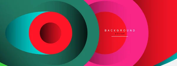 Abstract Background Minimal Geometric Circles Style Shapes Deep Shadow Effects — Stock Vector
