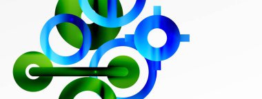 Minimum geometrik soyut arkaplan. Çember, çizgi ve yuvarlak şekiller tasarımı. Duvar kağıdı, afiş, arkaplan veya iniş için moda tekno iş şablonu