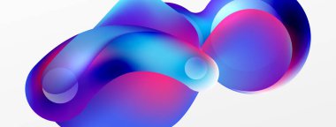 Fluid abstract background, round shapes and circle flowing design for wallpaper, banner, background or landing
