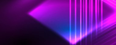 Neon parlak çizgiler ve açılar, sihirli enerji uzay ışığı konsepti. Duvar kağıdı, afiş, arkaplan, broşür, katalog, kapak, broşür