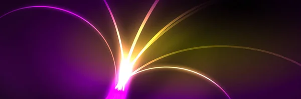 Neon Incandescente Linee Onda Fluide Magico Concetto Energia Spazio Luce — Vettoriale Stock
