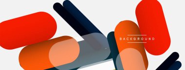 Yuvarlak şekiller ve çizgiler üst üste biniyor. Duvar kağıdı afişi veya iniş sayfası için vektör illüstrasyonu