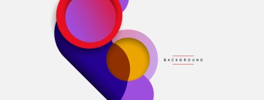 Çember ve yuvarlak şekiller soyut arkaplan. Duvar kağıdı afişi veya iniş sayfası için vektör illüstrasyonu