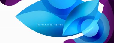 Renkli geometrik şekilli soyut arkaplan. Yuvarlak şekilli, daire ve çizgilerle çok güzel bir arka plan. Geometrik tasarım. Vektör illüstrasyonu