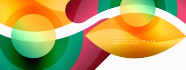 Yaratıcı geometrik duvar kağıdı. Asgari soyut arkaplan. Duvar kağıdı arkaplanı veya iniş sayfası için daire dalga ve yuvarlak şekiller kompozisyon vektör çizimi